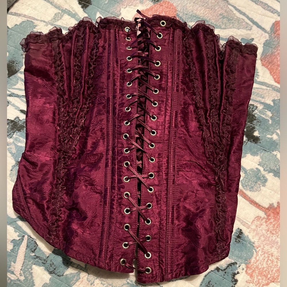Beautiful plum ruffled corset